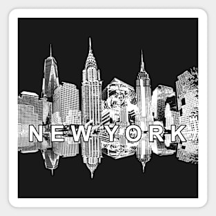 New York City in black and white Magnet